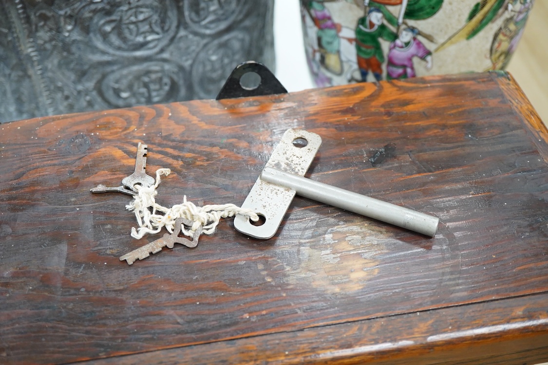 A National Time Recorder Co. Ltd. clocking in clock, 109cm high